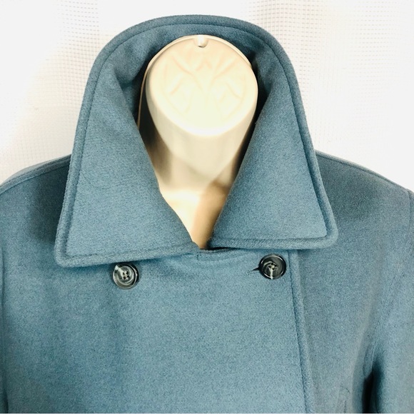 J CREW Wool Cashmere Slate Blue Double Breasted Pea Coat - Picture 5 of 10